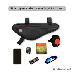 Sahoo bolsa para quadro de bicicleta, bolsa triangular à prova d'água para quadro frontal sob o tubo, bolsa de armazenamento de grande capacidade, acessórios de ciclismo - Image 4