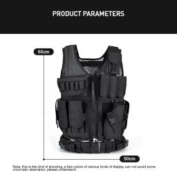 Ajustável Combate Body Armor Tactical Vest, Jaqueta de treinamento Airsoft, Molle Security Guard Coletes, Caça Do Exército, Ao ar livre, CS War Game - Image 2