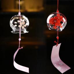Sino de vento japonês feito à mão sinos de vento decoração do jardim ao ar livre vidro furin parede pendurado decoração do escritório em casa quarto pingente artesanato - Image 1