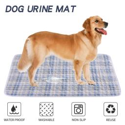 Lavável Absorvente Dog Pee Pad, Estilo Xadrez Reutilizável, Pet Training Mat, Capa de assento para casa e exterior - Image 1
