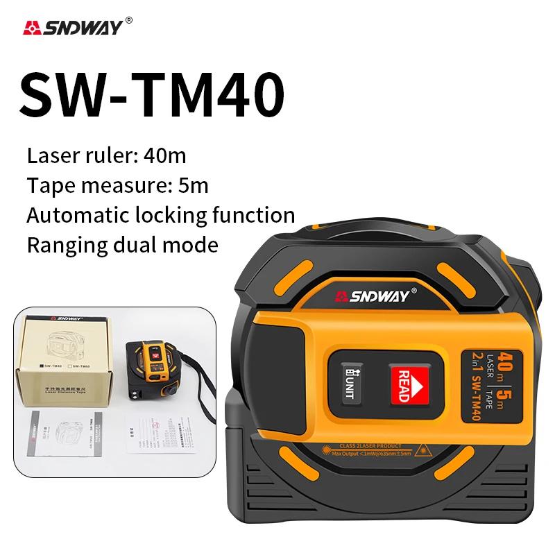 Medidor de distância a laser digital, roleta eletrônica, fita métrica inoxidável, 3in 1 - Image 1