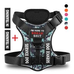 Arnês tático reflexivo para cães, colete para cães de pequeno e grande porte, treinamento de caminhada, suprimentos para cães ao ar livre, patches grátis - Image 1