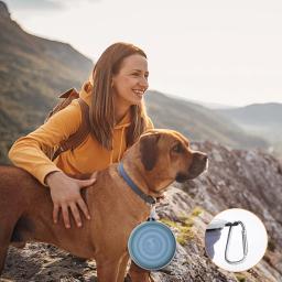Tigela dobrável de comida e água com lábio para pet, cachorro portátil com mosquetão, pet fornecimentos, viagem ao ar livre, tigela para cachorro - Image 6