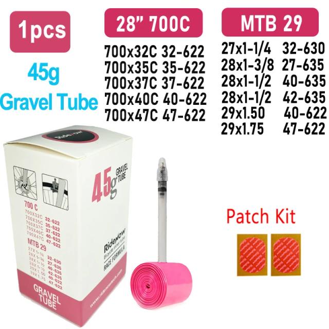RideNow Tubo Interno de Bicicleta TPU Ultraleve 700C / 26 / 27.5 / 29 Polegadas com Kit de Remendo