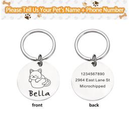 Tag bonito do animal de estimação, gravura do laser, gravado, registro do registro, endereço para o gatinho ou os gatos, 1 pc - Image 4