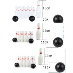 Novo divertido conjunto de jogo de boliche plástico cor branca conjunto de boliche esportes jogos de boliche bola interior - Image 6