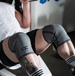 Joelheiras Neoprene para Halterofilismo, Manga de borracha, Halterofilismo, Ginásio Fitness, Prottor Crossfit, 1 Par, 7mm - Image 1