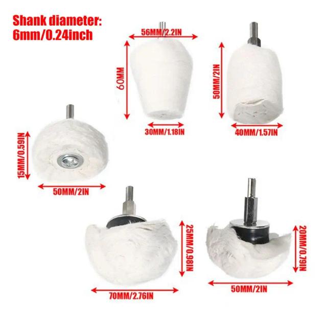 Kit de Almofadas de Polimento de Flanela para Roda - Escova Suave para Viagens com Acabamento Metálico e Limpeza de Vidro