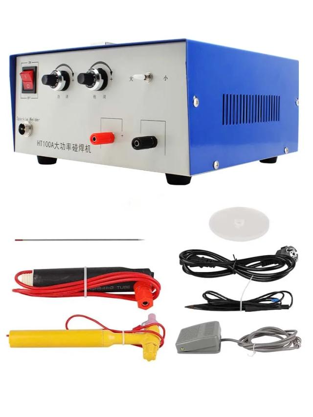 Máquina de Solda Ajustável 600W para Joias - Ferramenta de Solda de Pulsos com Alta Potência e Interface para Bobinas e Pulseiras