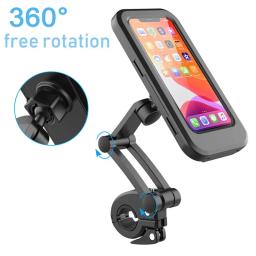 Suporte de celular impermeável para motocicleta e bicicleta, suporte de celular ajustável, suporte universal de bicicleta giratória de 360 ° - Image 2