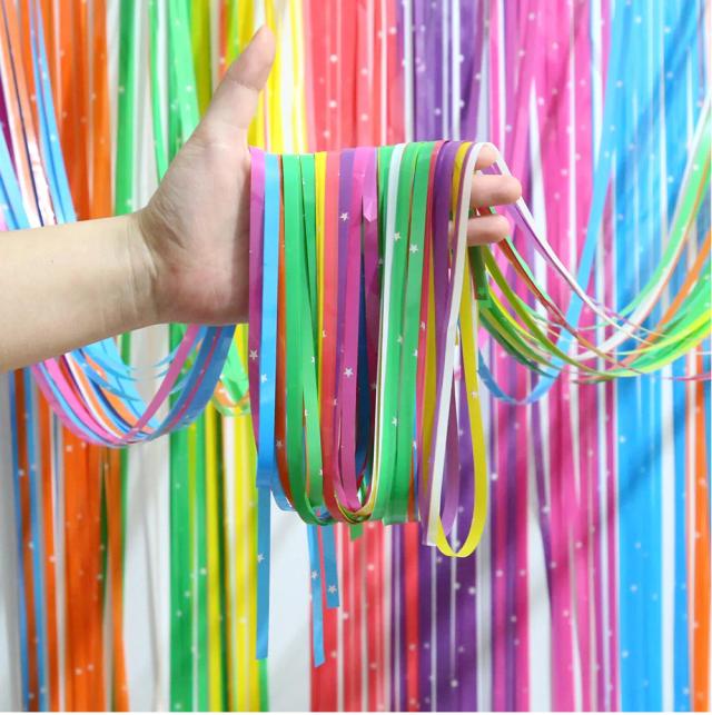 Cortina de Seda Macaron Colorida para Decoração de Parede em Festas de Aniversário - 1x2,5m