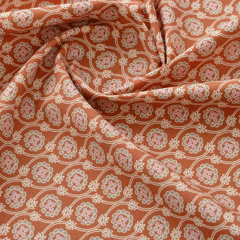 Tecido artesanal de retalhados para DIY, listras Boho exóticas, 100% algodão, impressão e tingimento estilo étnico, floral por meio metro - Image 1