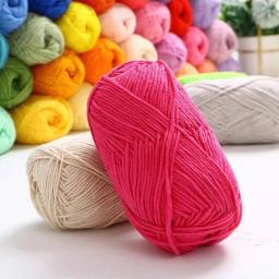 Fio de algodão macio e quente, fios de crochê, tricô, artesanato DIY, suéter, chapéu, bebê, tricô manual, atacado, 50g por conjunto - Image 3
