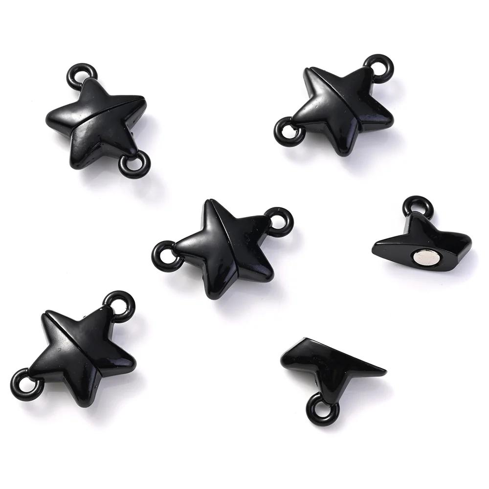 Fechos Magnéticos para Fazer Jóias, Fechos Multicoloridos para Pulseira e Colar Casal, Em Forma De Estrela, 15x22mm, 5 Pares - Image 1