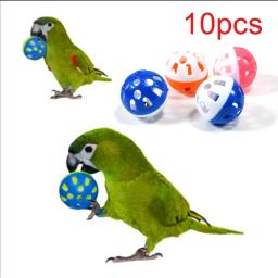 Colorido Hollow Rolling Bell Ball Bird Toy, Brinquedo papagaio, Calopsita periquito, Mastigar gaiola divertida, Pet Bird Supplies, 10pcs - Image 1