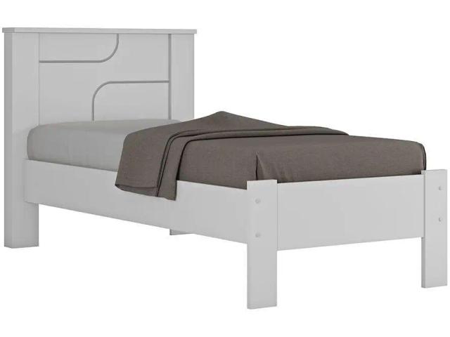 Cama de Solteiro Conquista Móveis Pérola Branco