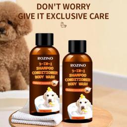 Shampoo e condicionador de coco para cães, hidratante sem lágrimas, orgânico, lavagem para cães, tapete, 3 em 1 - Image 5