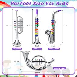 Saxofone imitação trompete para crianças, clarinete clássico, brinquedos de instrumentos musicais, educação infantil, ferramenta de aprendizado para crianças, meninos e meninas - Image 3