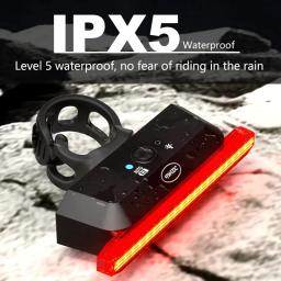 Inteligente Brake Sensing Bicicleta Luz Traseira, Luz Traseira Da Bicicleta, Impermeável LED, Carregamento Luz Traseira, Ciclismo Acessórios, IPX6 - Image 4
