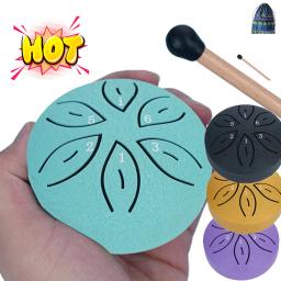Aço Tongue Rain Drum Mini Hand Pan tambores com baquetas, percussão instrumentos musicais, acessórios de bateria, 3 ", 6-Tone - Image 2
