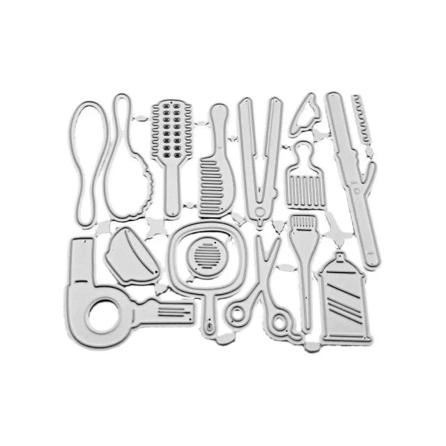 Ferramentas de Barbeiro: Cortes de Metal em Moldes para Scrapbook e Estênceis de Papel em Relevo