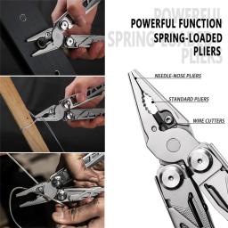 Portátil Multitool de Bolso para Sobrevivência ao Ar Livre, 420 Aço Inoxidável, Alicate, Faca, Chave de Fenda, Camping, Caça e Caminhadas - Image 6