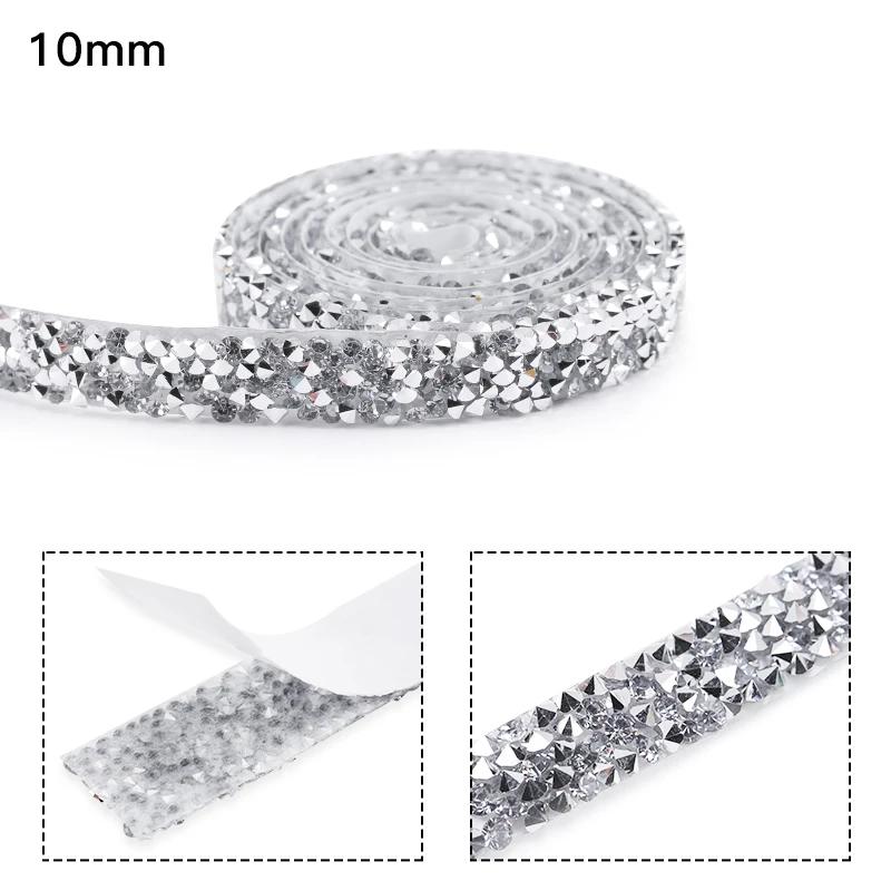 QIAO-Auto-adesivo Strass Trim, Glitter Crystal Tape, Strass Ribbon Cadeia, DIY Artesanato Decorações - Image 1