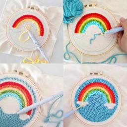 DIY Magic Pen Embroidery Set Kit Punch Needle Ferramenta de costura Vestuário de costura Remendo de tecelagem Ferramenta de tricô Acessórios de costura - Image 4