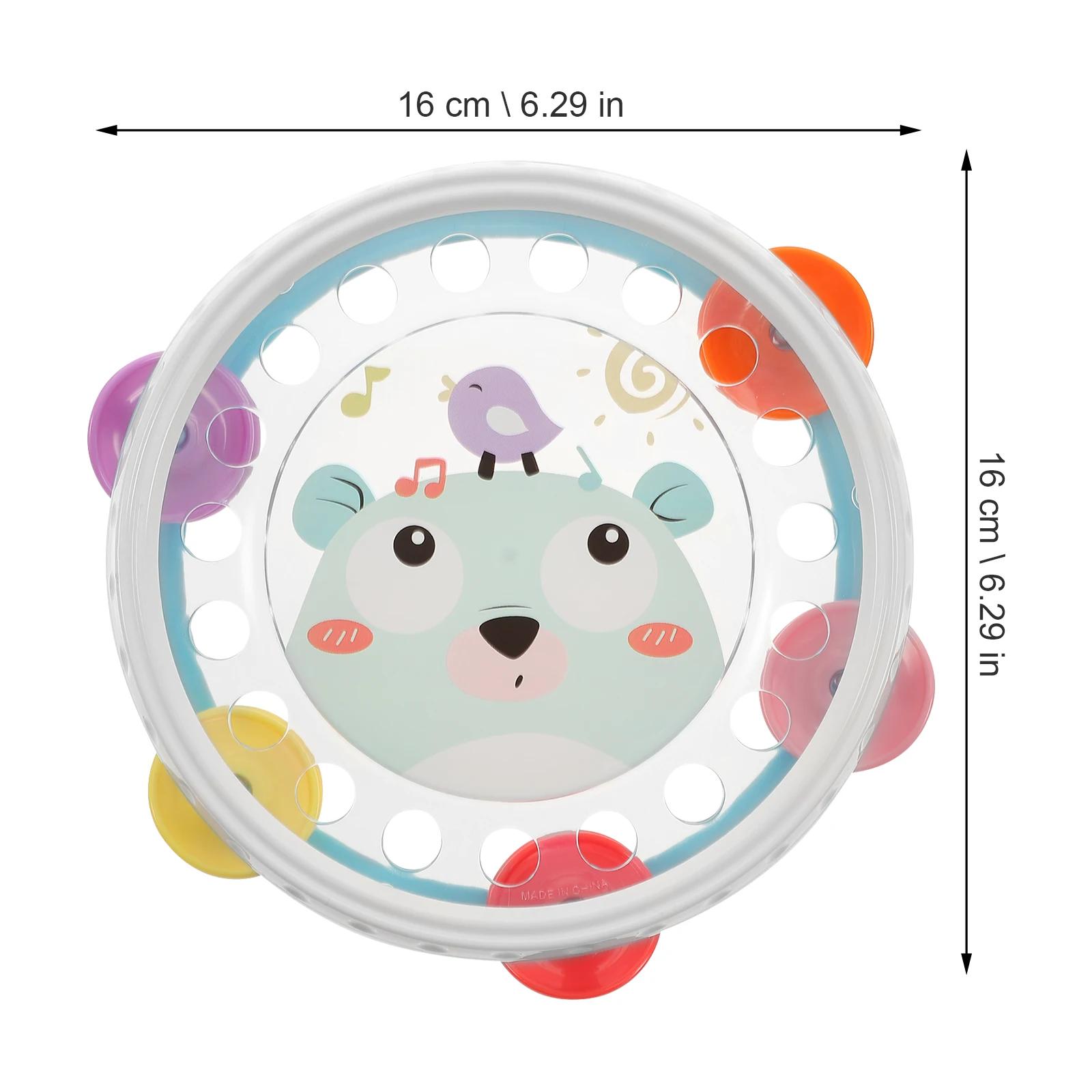 Sinos de pandeiro de mão, chocalho de plástico, bola de percussão, jogo de bebê, brinquedo, instrumento musical, instrumento de tambor educacional - Image 1