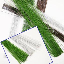 50 pçs 26 #0.45mm 36cm fio floral de alta qualidade papel coberto ramos artificiais galhos fio de ferro para diy/acessório de flor de náilon - Image 1