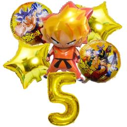 Cartoon Dragon Ball Party Balões Set, Son Goku Número Balão, Baby Shower, Decorações de Festa de Aniversário, Presentes Kids, 32 ", 6Pcs - Image 6