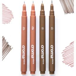 Micro Fineliner arte caligrafia canetas para artista, impermeável desenho suprimentos, preto, marrom, tinta de pele, esboços técnicos, 1pc - Image 1