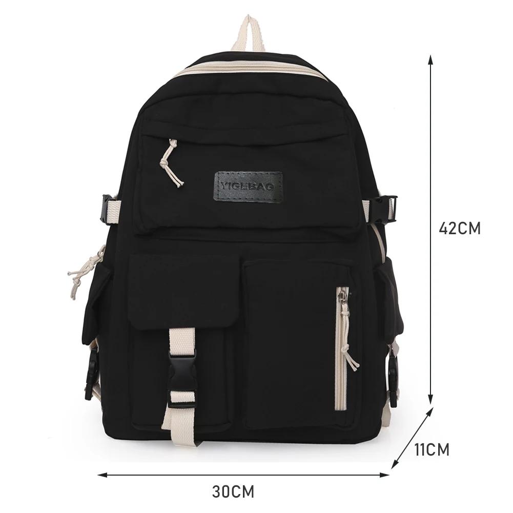 Mochila multi-bolso fofa para meninas e adolescentes, mochila feminina, mochilas escolares para estudantes, lona, mochila portátil de lazer, moda, 2024 - Image 1