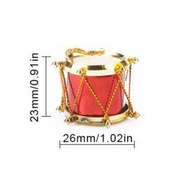 12 pçs/set mini tambor pingente de natal colorido decoração da árvore de natal charme para o feriado da família decorações de festa de natal noel # y - Image 4