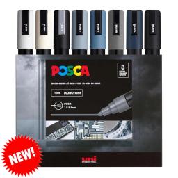 Pca 5m novo conjunto de marcadores de 8 cores, canetas marcadoras de tinta média acrílica 8c quente/terra/mono/tomos legais série melhor presente arte fornecimento - Image 4