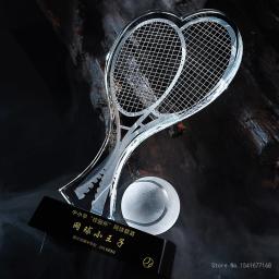 Troféu Cristal Gravável, Decoração para Casa Criativa, Tênis, Competição, Prêmio, Lembrança, Esportes, Badminton, Alto Grau - Image 2