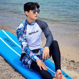 WDFPLAY Proteção Solar UV dos homens Manga Longa Rash Guard Wetsuit Maiô Top Terno De Mergulho Homens Dividir Calças de Manga Comprida Sunscre - Image 3