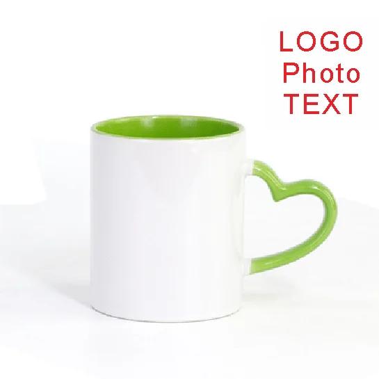 Caneca cerâmica personalizada com logotipo e texto, cor roxa e verde, DIY imprime imagem, 350ml, 12oz - Image 1