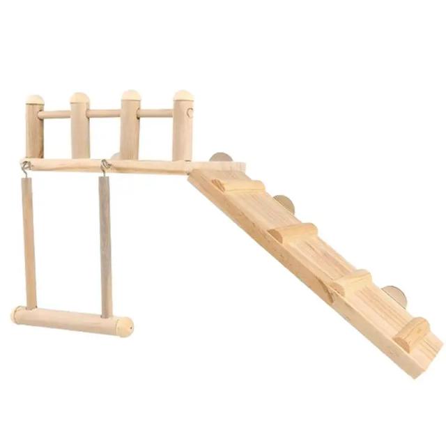 Balanço de Gaiola em Madeira com Ramos: Brinquedo Ideal para Papagaios e Cockatiels