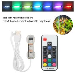 Controle remoto LED Light para pequenos tanques de peixes, luz do aquário, micro paisagem, blocos quadrados, médio - Image 3