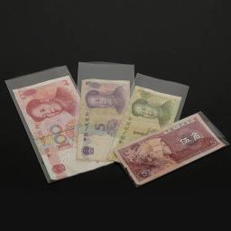 Mangas transparentes Selo Coleção Saco, Saco De Armazenamento De Dinheiro, Proteger Notas, 4 Tipos, 100 Pcs - Image 4