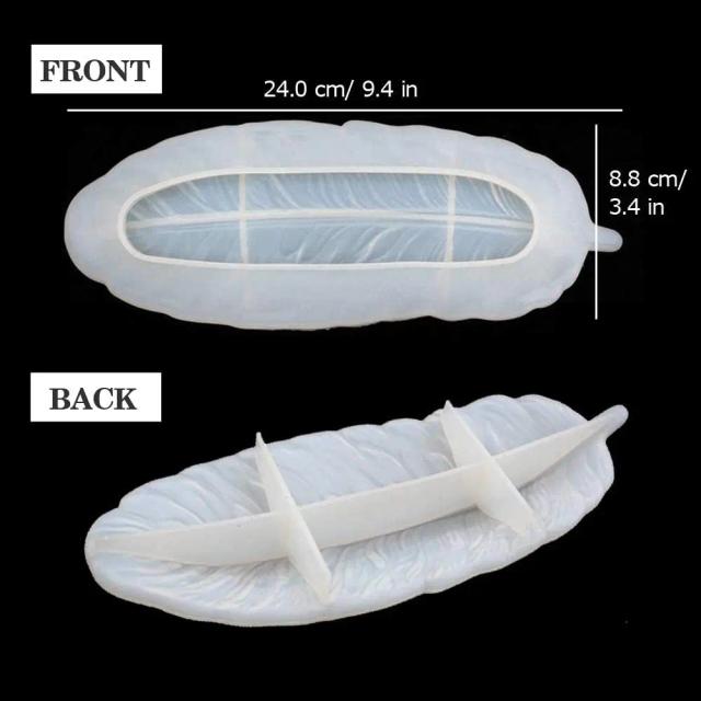 Molde Criativo em Forma de Pena de Silicone para Fundição de Jóias, Pratos e Artesanato em Resina Epóxi