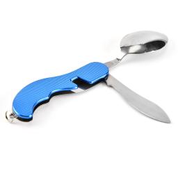 4 em 1 conjunto de utensílios de mesa acampamento ao ar livre cozinhar suprimentos colher aço inoxidável dobrável kits de bolso casa piquenique caminhadas ferramentas viagem - Image 4