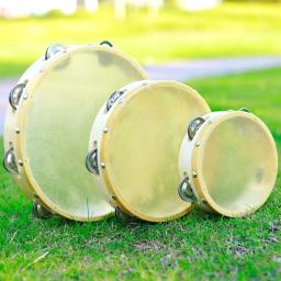 Tambor de madeira sino infantil, instrumento de percussão pandeiro, Orff Hand Instruments, iluminação musical, 6 8 10 ", 3 pcs - Image 1