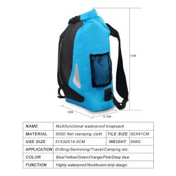 Mochila de natação impermeável, saco seco, mochila, água flutuante saco, canoa esportiva, caiaque, rafting, canoagem, passeios de barco, rio Trekking, 25L - Image 4