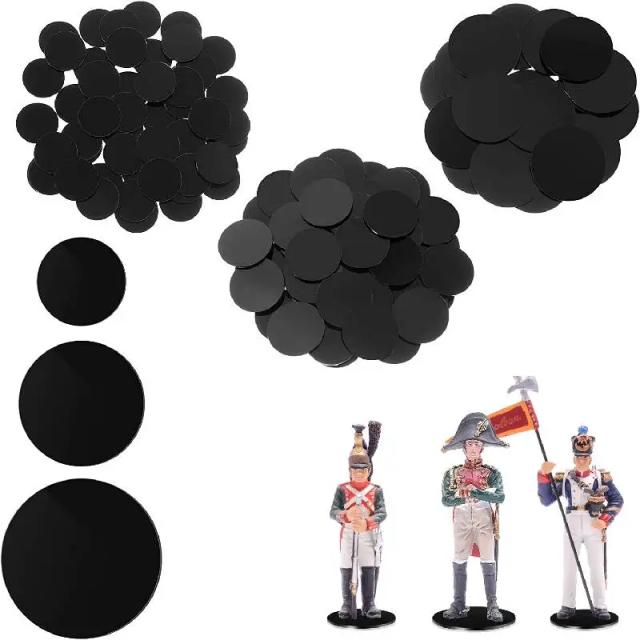 Bases Acrílicas Redondas para Miniaturas de Jogos - Pack com 10 Unidades em 25mm, 30mm e 40mm