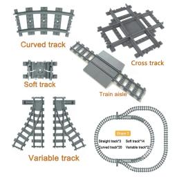 Cidade Treina Trem Trilha Trilho Trilhos Straight & Curvo Conjunto de Blocos de Construção Tijolos Brinquedos Infantis Modelo Compatível Grande Marca - Image 2