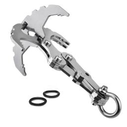 Aço inoxidável Survival Folding Grappling Hook Multifuncional Outdoor Escalada Claw Carabiner Travel Rescue Tool Ferramenta de escalada - Image 4