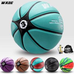 Bola de basquete de couro PU para adultos e crianças, bola interna com ferramentas gratuitas, WADE Número 3, tamanho 7, presente original - Image 1