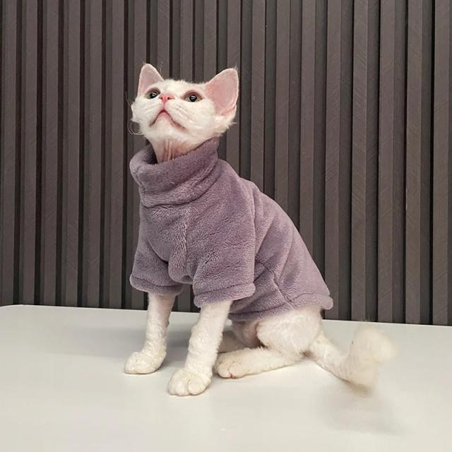Suéter de Gola Alta Quente para Gatos e Chihuahuas - Roupas Confortáveis e Sem Pêlos para o Inverno